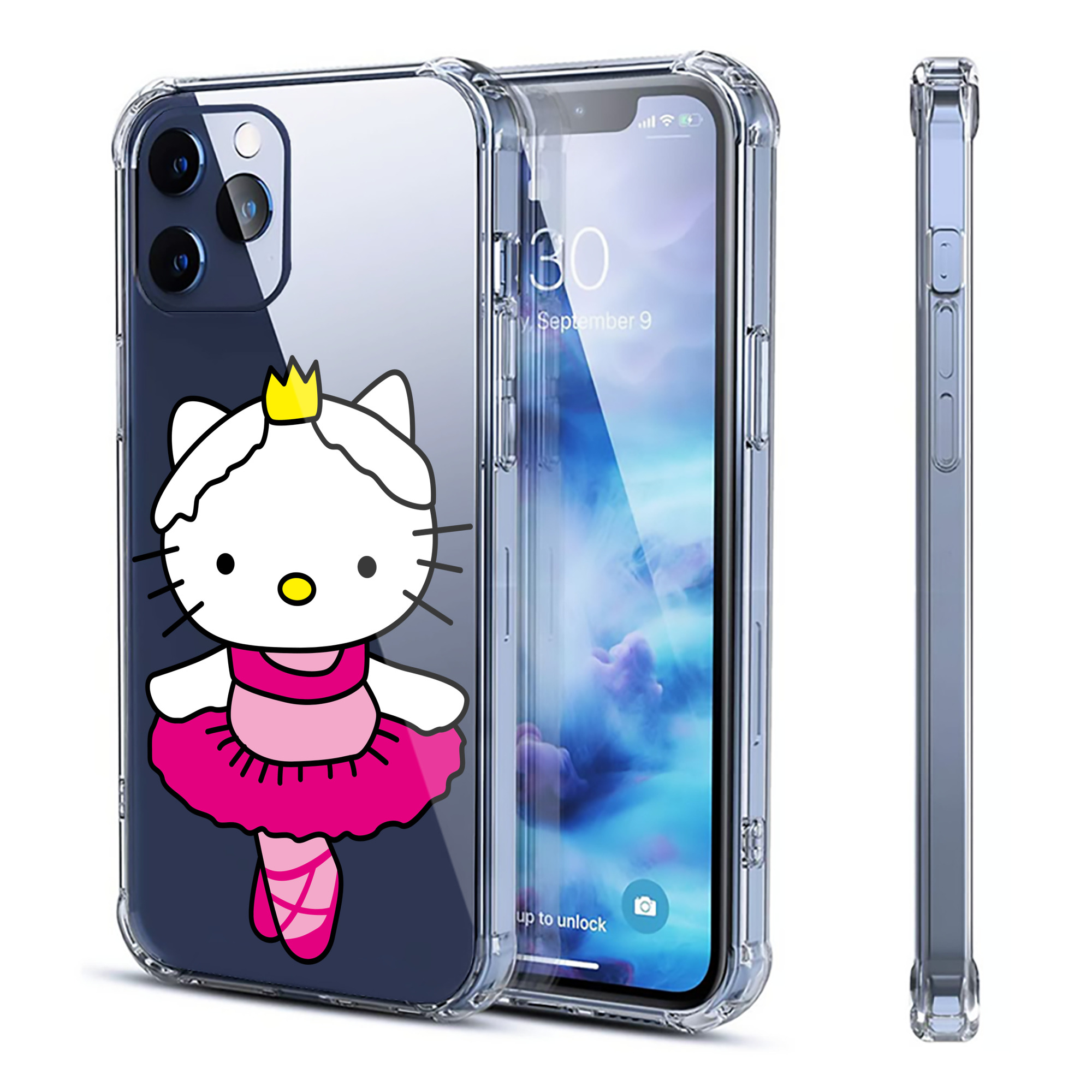 （画像用） Hello Kitty ハローキティ 【iPhone 12シリーズ対応】透明スマホケース（クリアソフトケース）